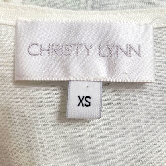 Christy Lynn Embroidered Button Down Linen Blouse Size XS - Picture 6 of 8